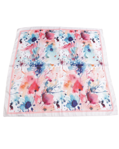26043 Floral Square Scarf Pink