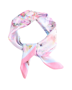 26045 Flowers Square Scarf Pink