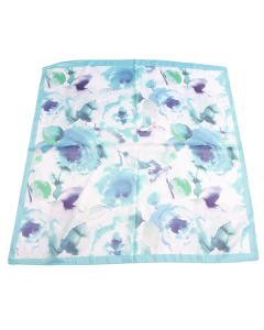 26046 Flowers Square Scarf Aqua
