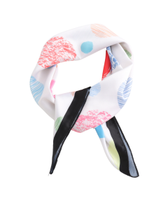 26055 Dots Square Scarf Cream