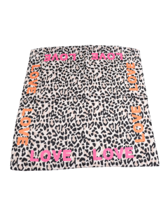 26056 Love Leopard Print Square Scarf Beige