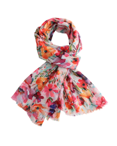 A057 Vivid Flowers Scarf Multi