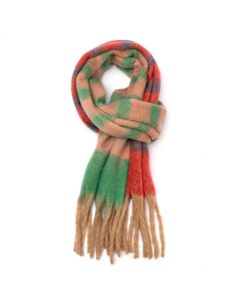 B002 Red Cuckoo Multi Stripes Scarf