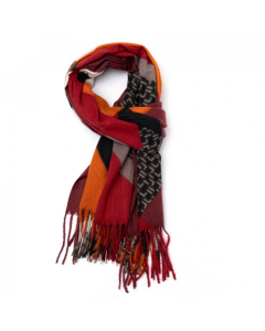 B015 Red Cuckoo Zigzag Scarf