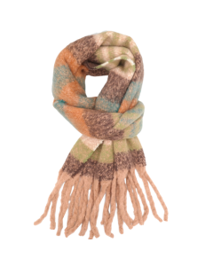 B040 Red Cuckoo Stripes Scarf