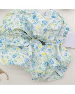 HA1042 Blue Oversized Floral Scrunchie