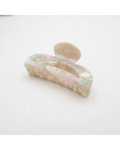 HC1025 Oval Green & Pink Hair Claw Clip