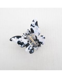 HC1032 Butterfly White & Black Claw Clip