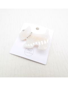 HC1053 Dog Sparkle White Hair Clip