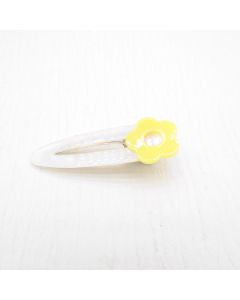 HC1091 Flower Yellow & White Hair Clip