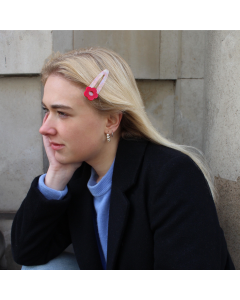 HC1095 Little Flower Red Pink Hair Clip