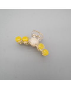 HC1139 Circles Yellow Hair Claw Clip