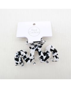 HC1147 Wavy Black White Claw Clip