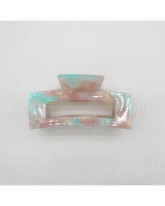 HC1151 Rectangle Green Pink Claw Clip