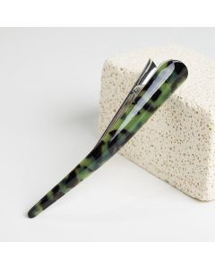 HC1186 Large Green Leopard Beak Clip