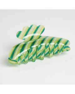 HC1208 Green Stripes Hair Claw Clip