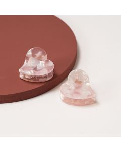 HC1285 Mini Hair Claws Pair Heart Pink