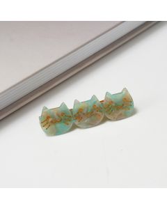 HC1306 Cat Faces Aqua Hair Clip