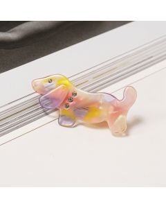 HC1309 Sausage Dog Yellow Hair Clip