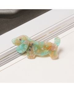 HC1313 Sausage Dog Aqua Hair Clip