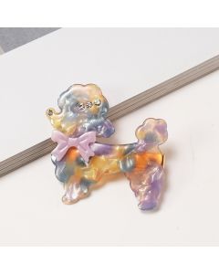 HC1326 Poodle Blue Pink Hair Clip