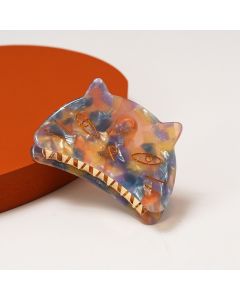 HC1361 Cat Face Purple Hair Claw Clip
