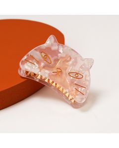 HH0681 Cat Face Pink Hair Claw Clip