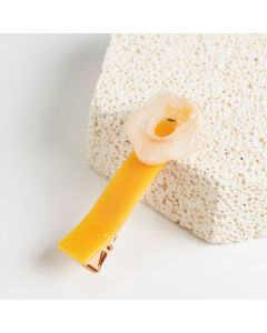 HC1376 Flower White Yellow Hair Clip