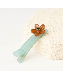 HC1379 Sparkle Brown Blue Hair Clip