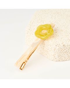 HC1385 Flower Green Cream Hair Clip