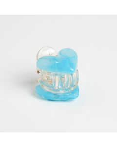 HC1396 Mini Hair Claw Heart Turquoise