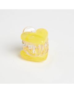 HC1397 Mini Hair Claw Heart Yellow