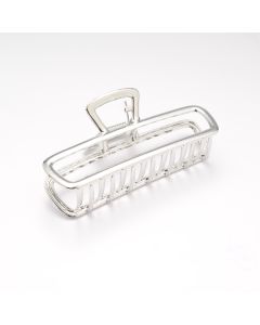 HC1443 Rectangle Silver Steel Hair Claw Clip