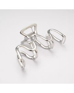 HC1444 Silver Steel Hair Claw Clip