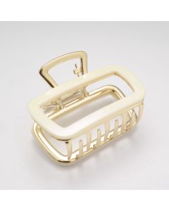 HC1457 Rectangle Hair Claw Clip Ivory