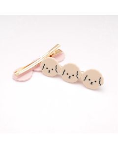 HC1520 Dog Faces Hair Clip Cream