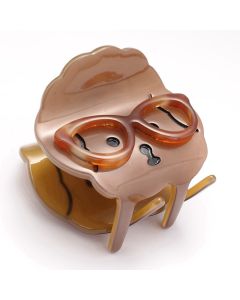 HC1549 Dog Face Hair Claw Clip Coffee