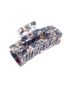 HC1728 Rectangle Hair Claw Clip Blue White