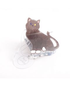 HC1754 Black Cat Hair Claw Clip 