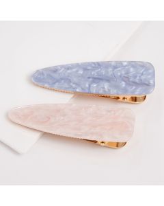 HD1022 Silver Pink Hair Clips Pack Of 2