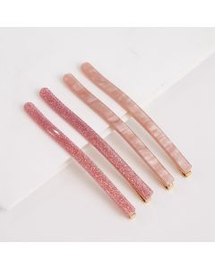 HD1034 Pink Hair Clips Pack Of Four