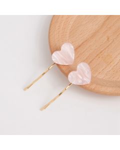 HD1041 Hearts Hair Clips Twin Pack Pink