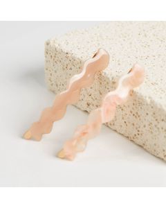 HD1053 Wave Pink Hair Clips Pack Of 2