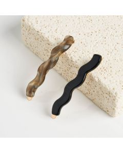 HD1056 Wave Black Grey Clips Pack Of 2