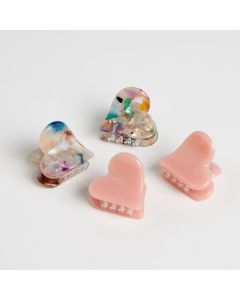 HD1065 Hearts Pink Multi Clips Pack Of 4