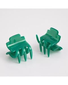 HD1066 Hair Claw Clips Twin Pack Green