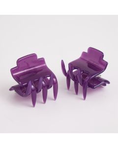 HD1067 Hair Claw Clips Twin Pack Purple