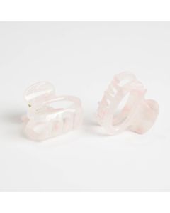 HD1071 Oval Hair Claws Twin Pack Pink