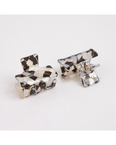 HD1076 Black Hair Claw Clips Twin Pack