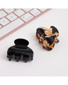 HD1077 Black Brown Claw Clips Pack Of 2